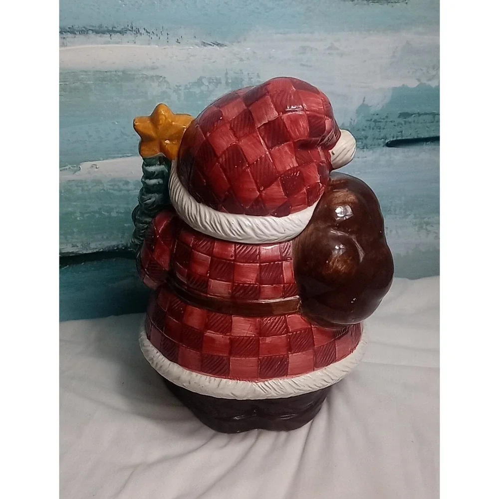 Santa Claus Ceramic Cookie‎ Jar 1999 Has A Couple Of Small Chips See Pictures
